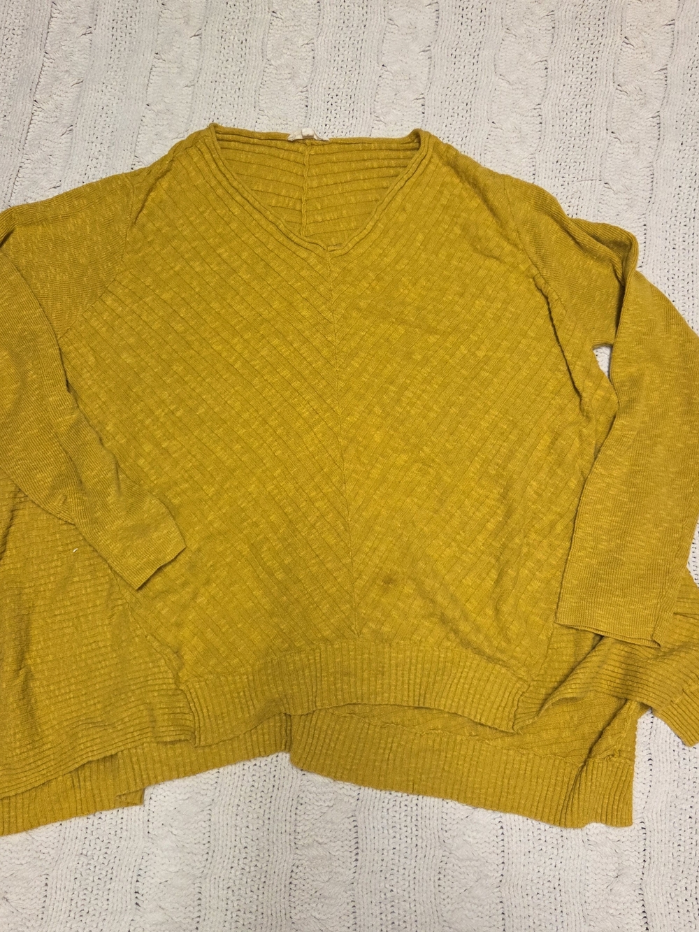 Eileen Fisher Mustard Yellow V-Neck Sweater